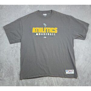 Oakland Athletics Baseball MLB Authentic Collection T Shirt Mens 2XL Gray Team
